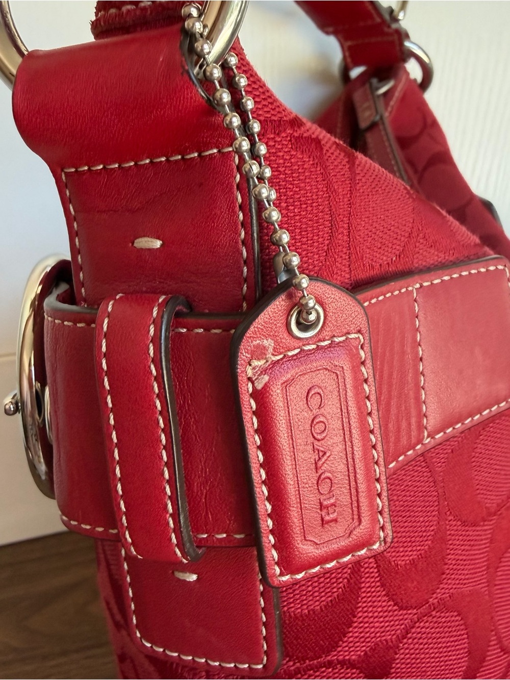 Coach Red Shoulder Bag - Picture 6 of 9